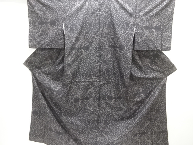 抽象枝葉模様織り出し本場泥大島紬着物(5マルキ)